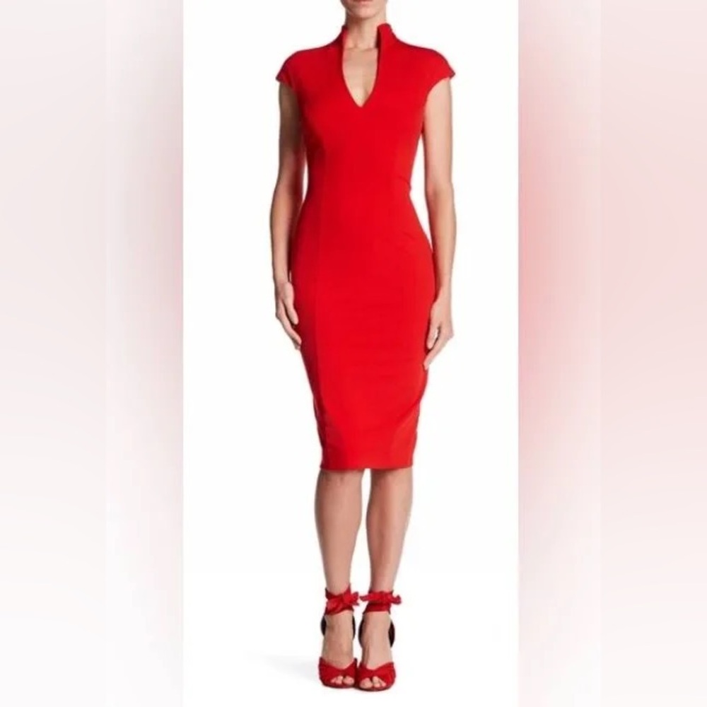 NWT Fiery Red Alexia Admor Knee Length Bodycon Dress